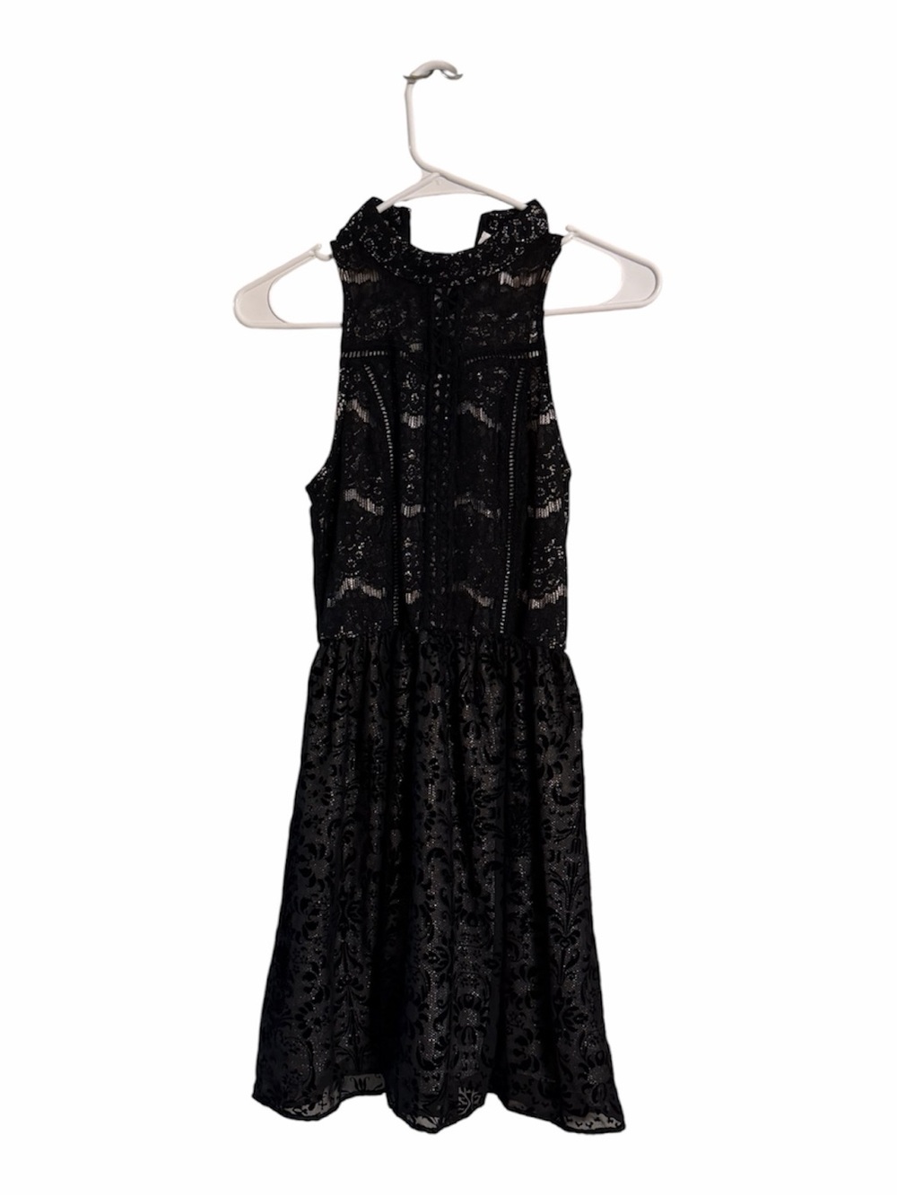 Xhilaration Black Lace Halter Dress for Size S